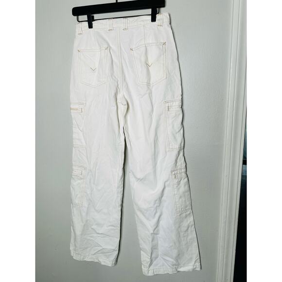 HUDSON White High-Rise Welt Pocket Cargo Wide Leg Jeans Size 26 - Picture 12 of 16